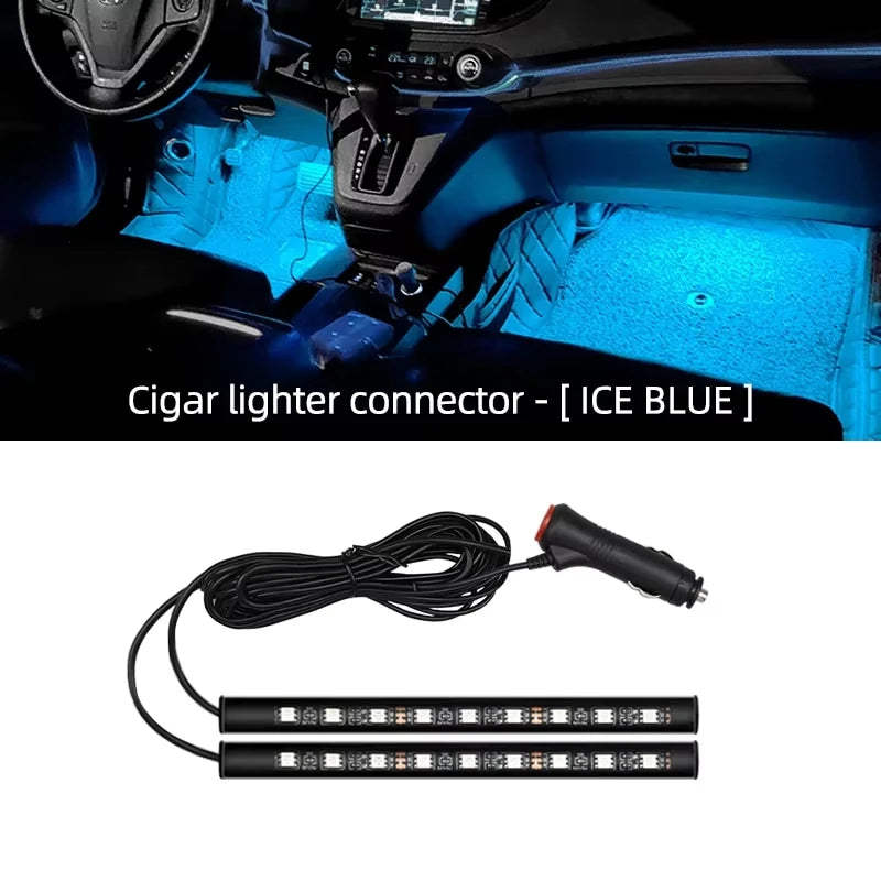 LED Car Interior Ambient Foot Strip Light Kit