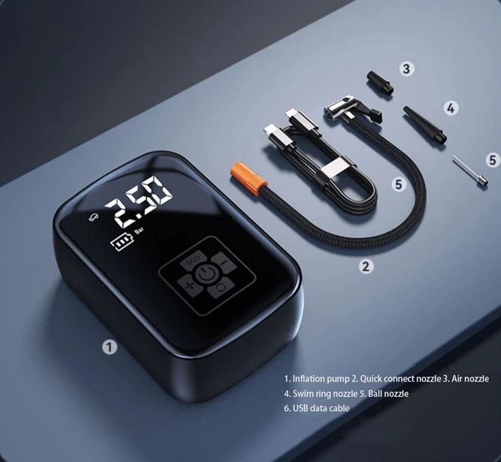 Wireless Electric Tire Inflator – Portable Air Compressor