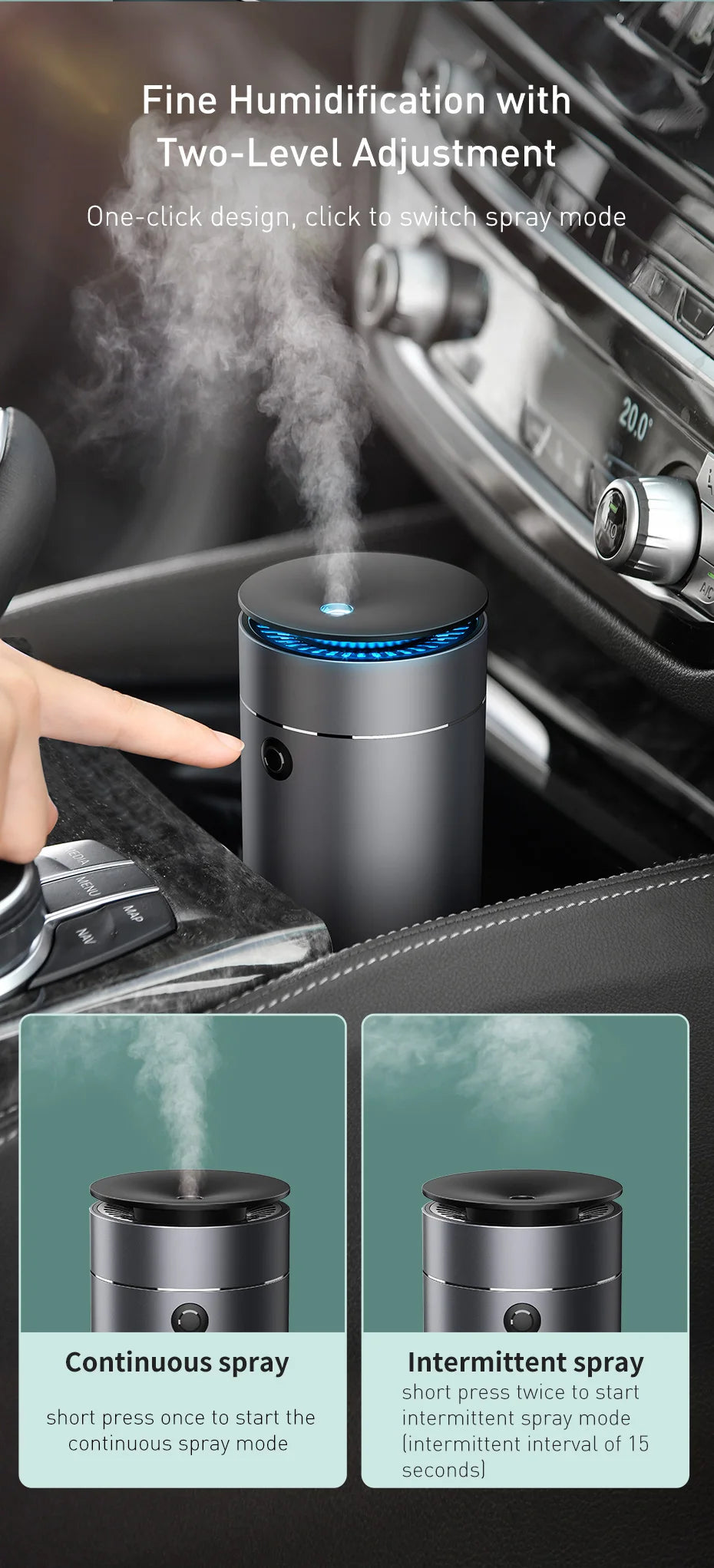 Baseus Car Aroma Diffuser with LED Light