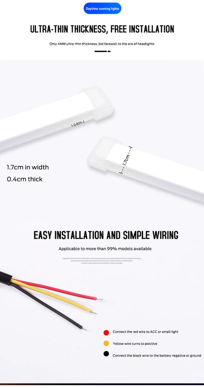 Flexible LED DRL Daytime Running Lights - 2PCS