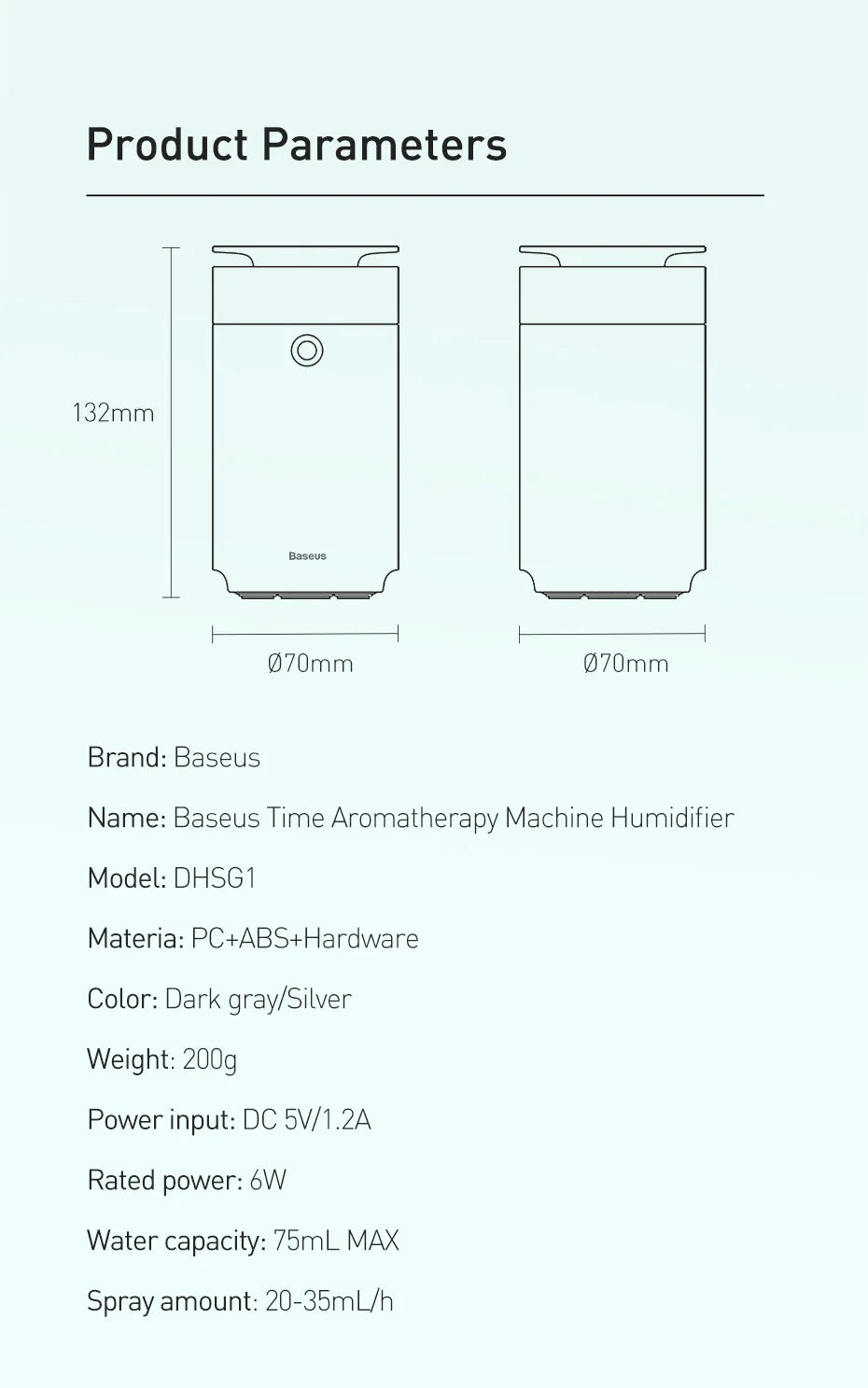 Baseus Car Aroma Diffuser with LED Light