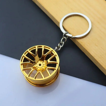 Mini Car Wheel Keychain Metal Keyring