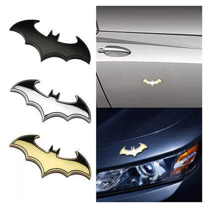 3D Bat Shape Car Emblem Sticker - Premium Metal Badge Decal