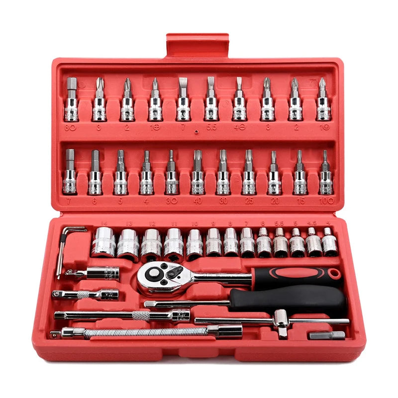 46-Piece Socket Ratchet Wrench Set