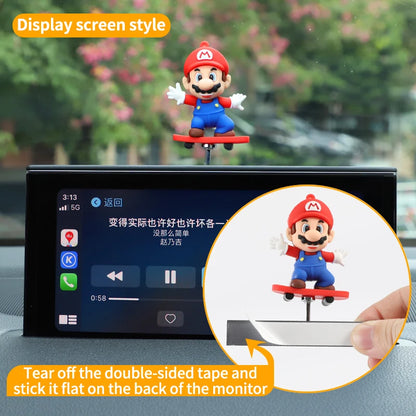 Sliding Skateboard mario Car Ornament – Dashboard Decoration