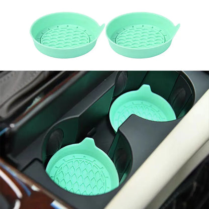Silicone Car Cup Holder Coasters - Universal Non-Slip Insert