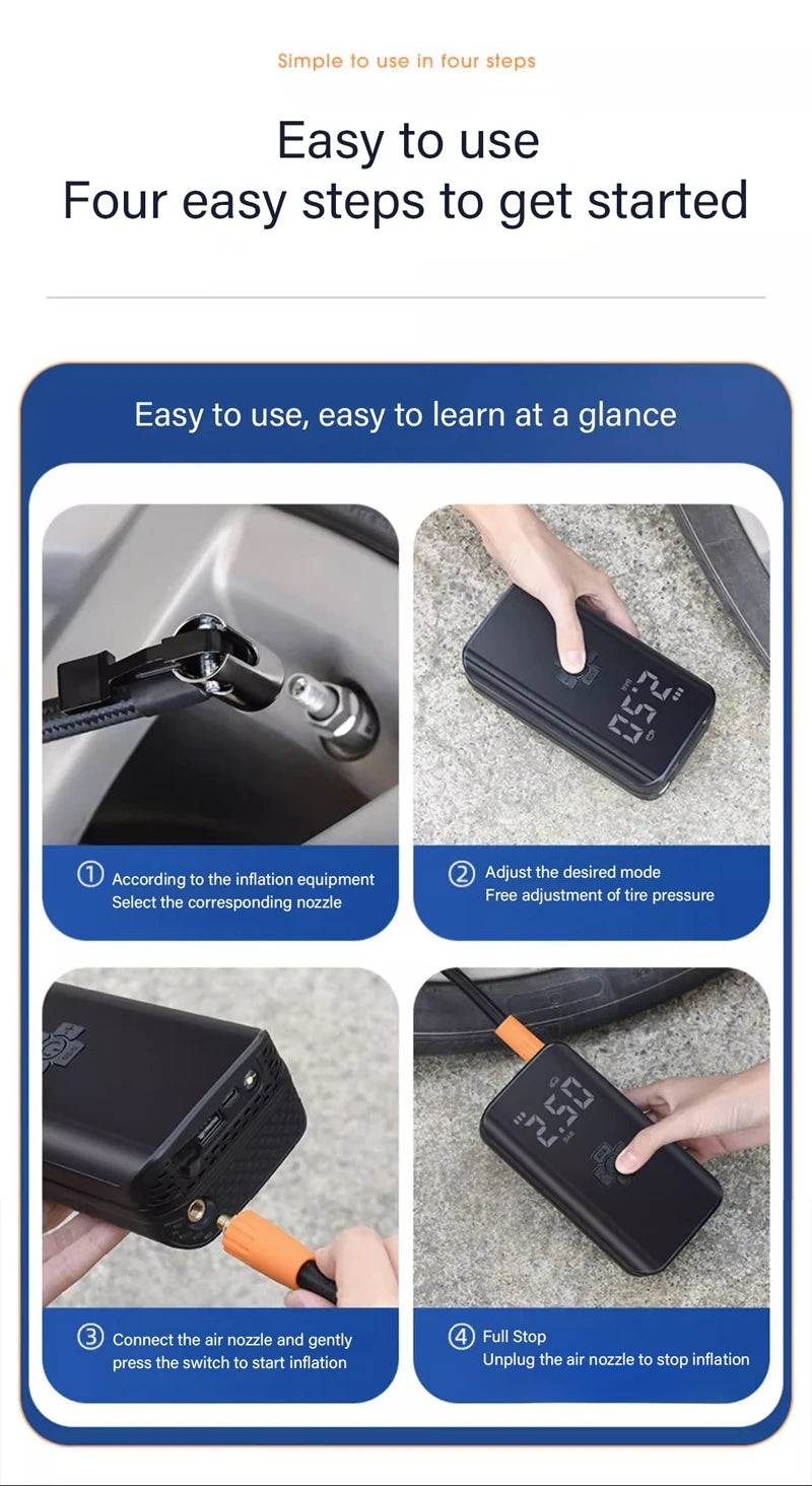 Wireless Electric Tire Inflator Air Pump