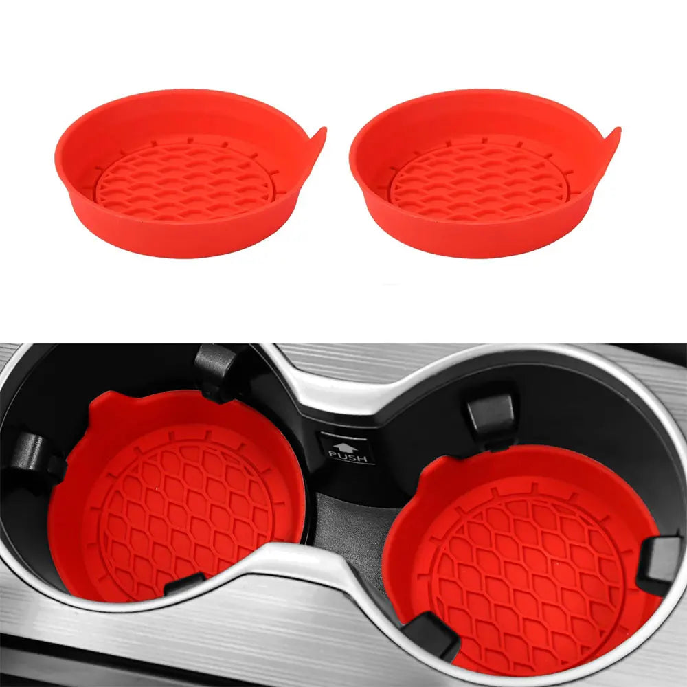 Silicone Car Cup Holder Coasters - Universal Non-Slip Insert