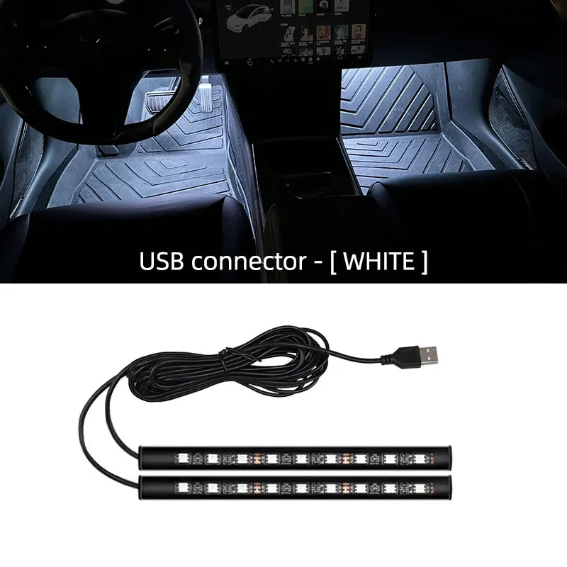 LED Car Interior Foot Strip Light USB