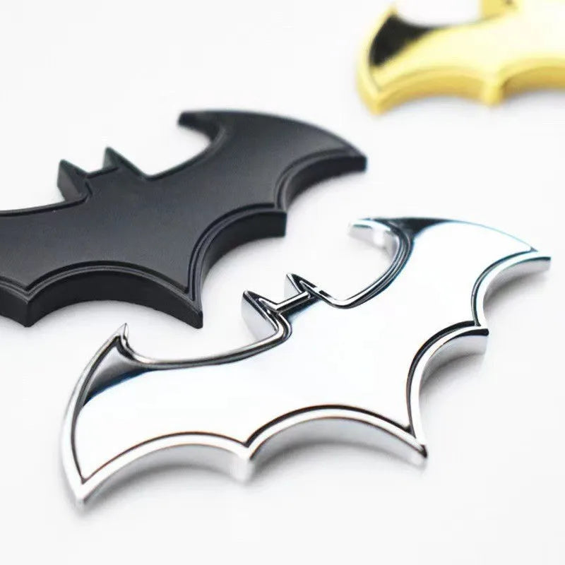 3D Bat Shape Car Emblem Sticker - Premium Metal Badge Decal