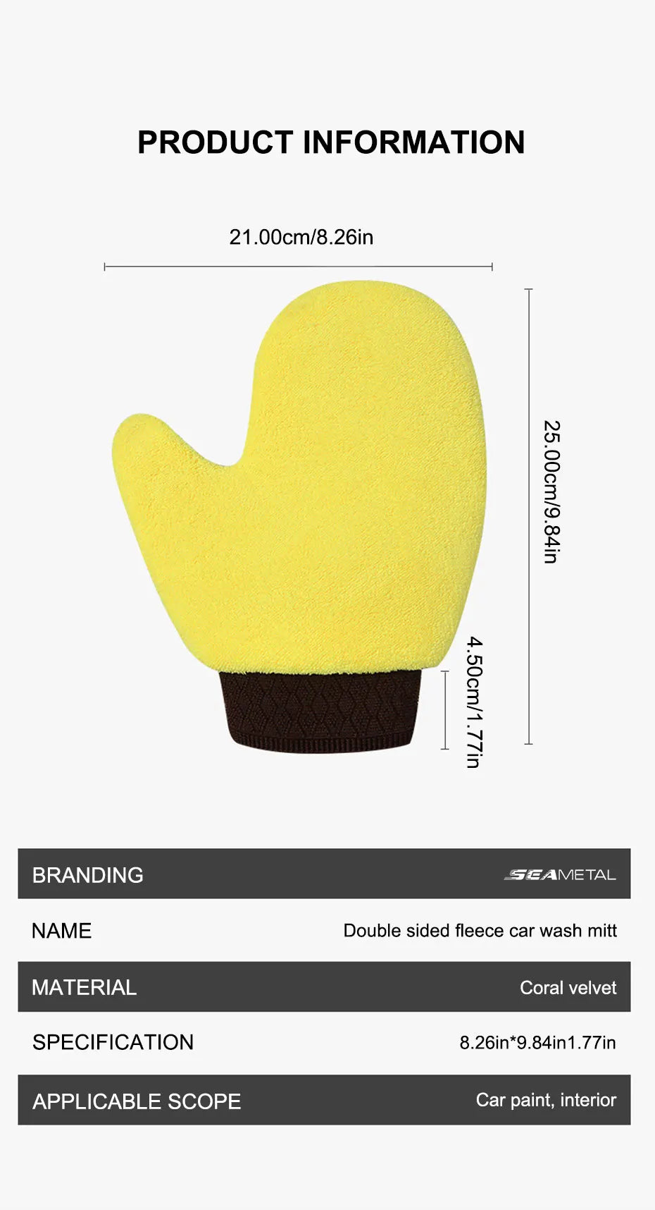 Microfiber Car Washing Glove Double-Sided