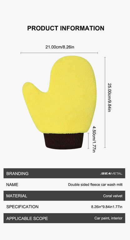Microfiber Car Washing Glove Double-Sided
