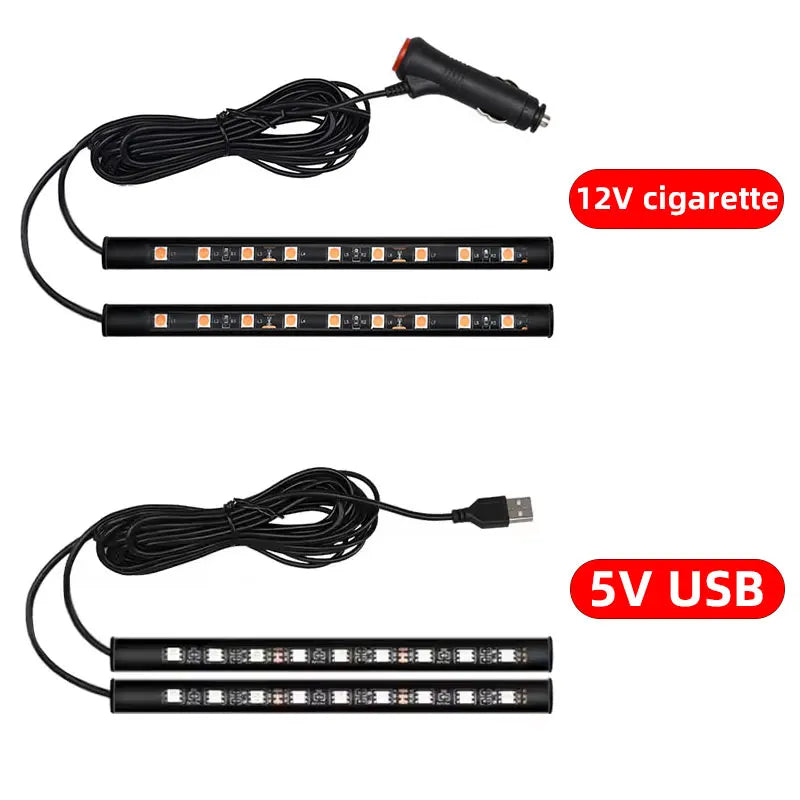 LED Car Interior Foot Strip Light USB