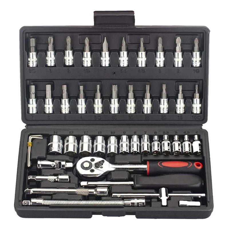 46-Piece Socket Ratchet Wrench Set