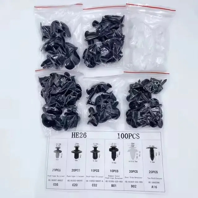 Auto Fastener Clips Kit - Mixed Retainer Set