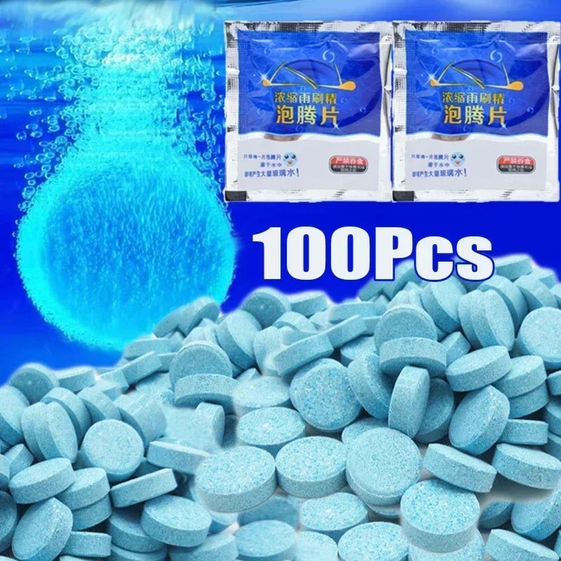 All-Season Windshield Washer Effervescent Tablets – Solid Concentrate, Shellac-Free | DriveUtility™