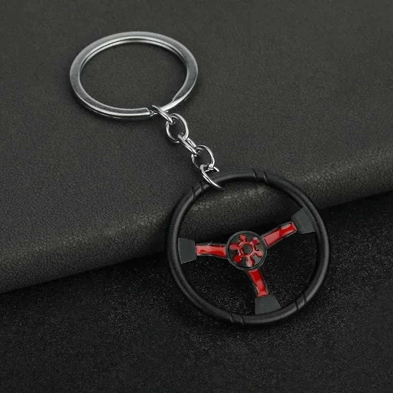 Mini Car Wheel Keychain Metal Keyring