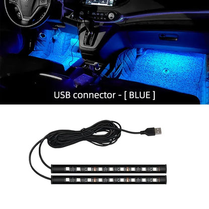 LED Car Interior Foot Strip Light USB