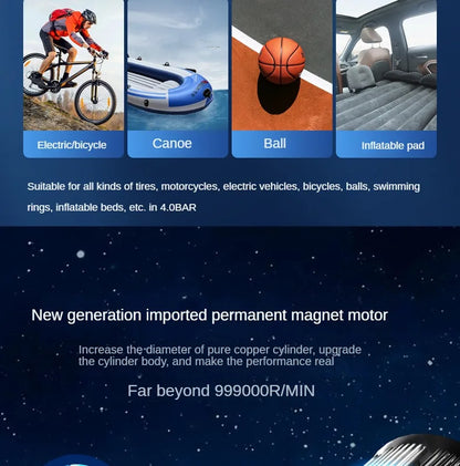 Wireless Tire Inflator 150PSI Touch Screen