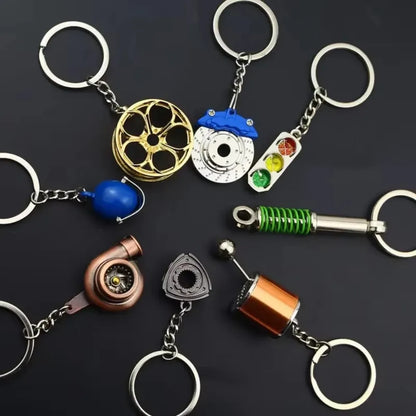 Mini Car Wheel Keychain Metal Keyring