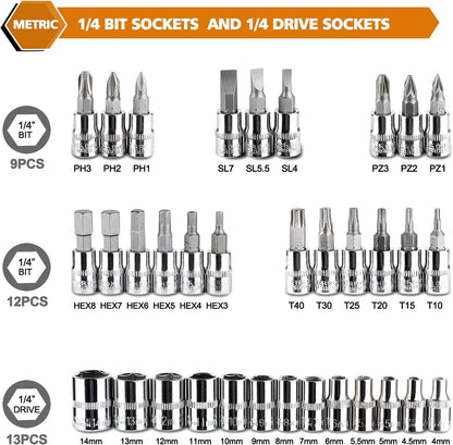 46-Piece Socket Ratchet Wrench Set