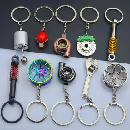 Mini Car Wheel Keychain Metal Keyring