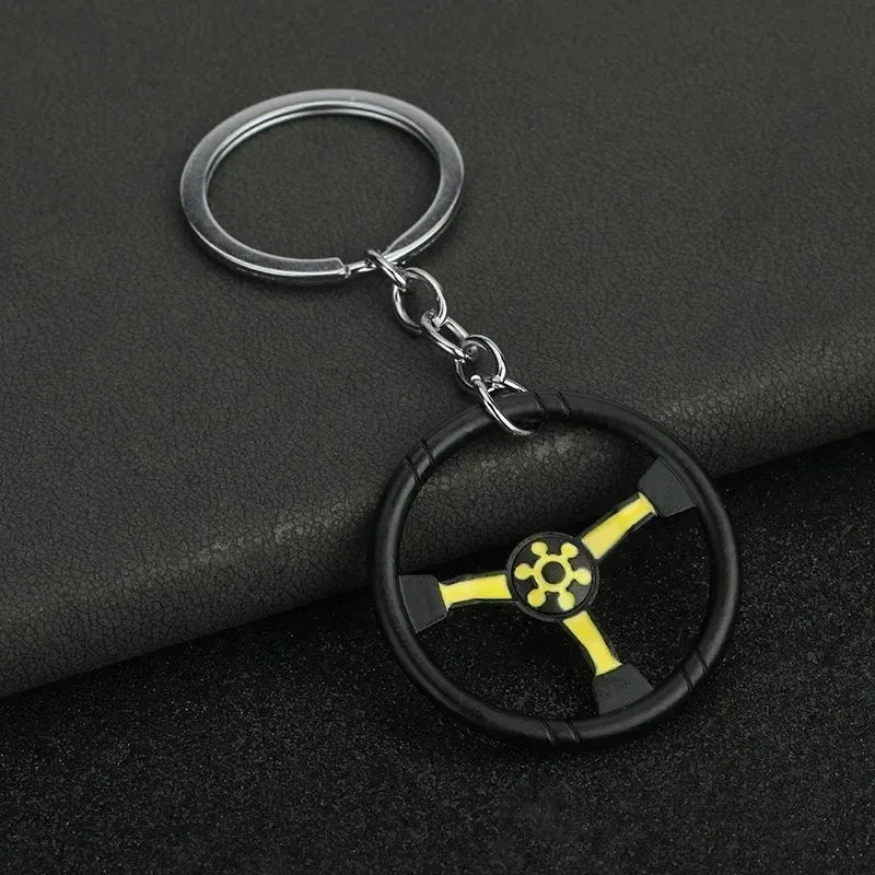 Mini Car Wheel Keychain Metal Keyring