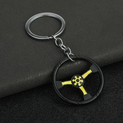 Mini Car Wheel Keychain Metal Keyring