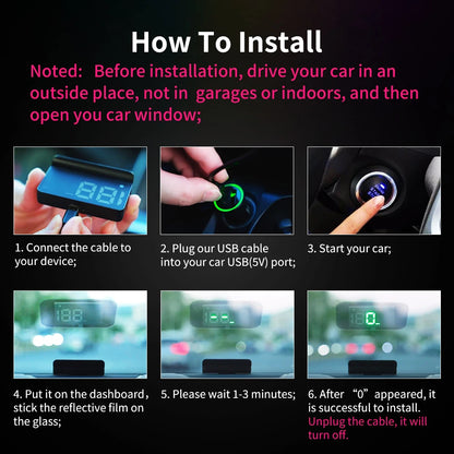 HUD Digital Speedometer - Windshield Display