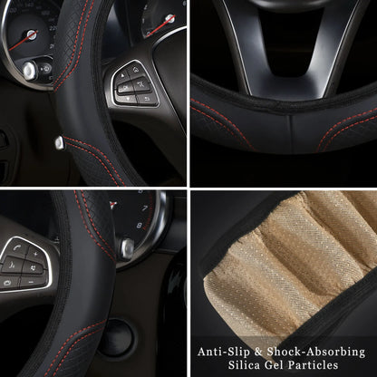 Microfiber Leather Steering Wheel Cover Anti-Slip
