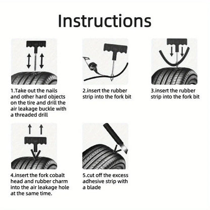 Emergency Tire Repair Kit with Super Glue