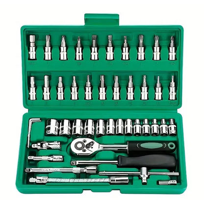 46-Piece Socket Ratchet Wrench Set