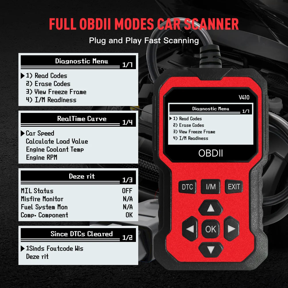 Universal OBD-II Engine Diagnostic Scanner – Read & Clear Codes