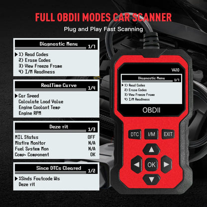 Universal OBD-II Engine Diagnostic Scanner – Read & Clear Codes