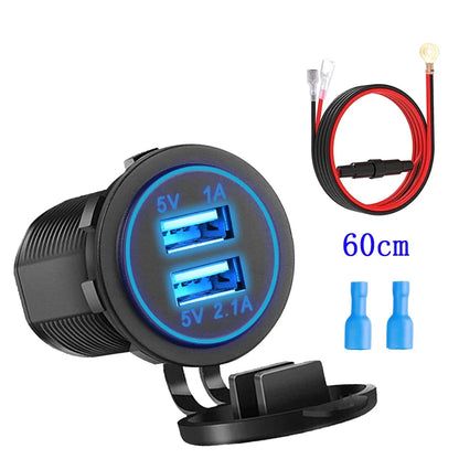 Waterproof USB Type-C Motorcycle Car Charger
