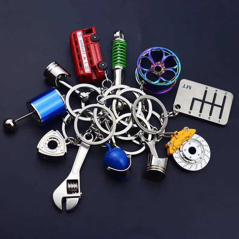 Mini Car Wheel Keychain Metal Keyring