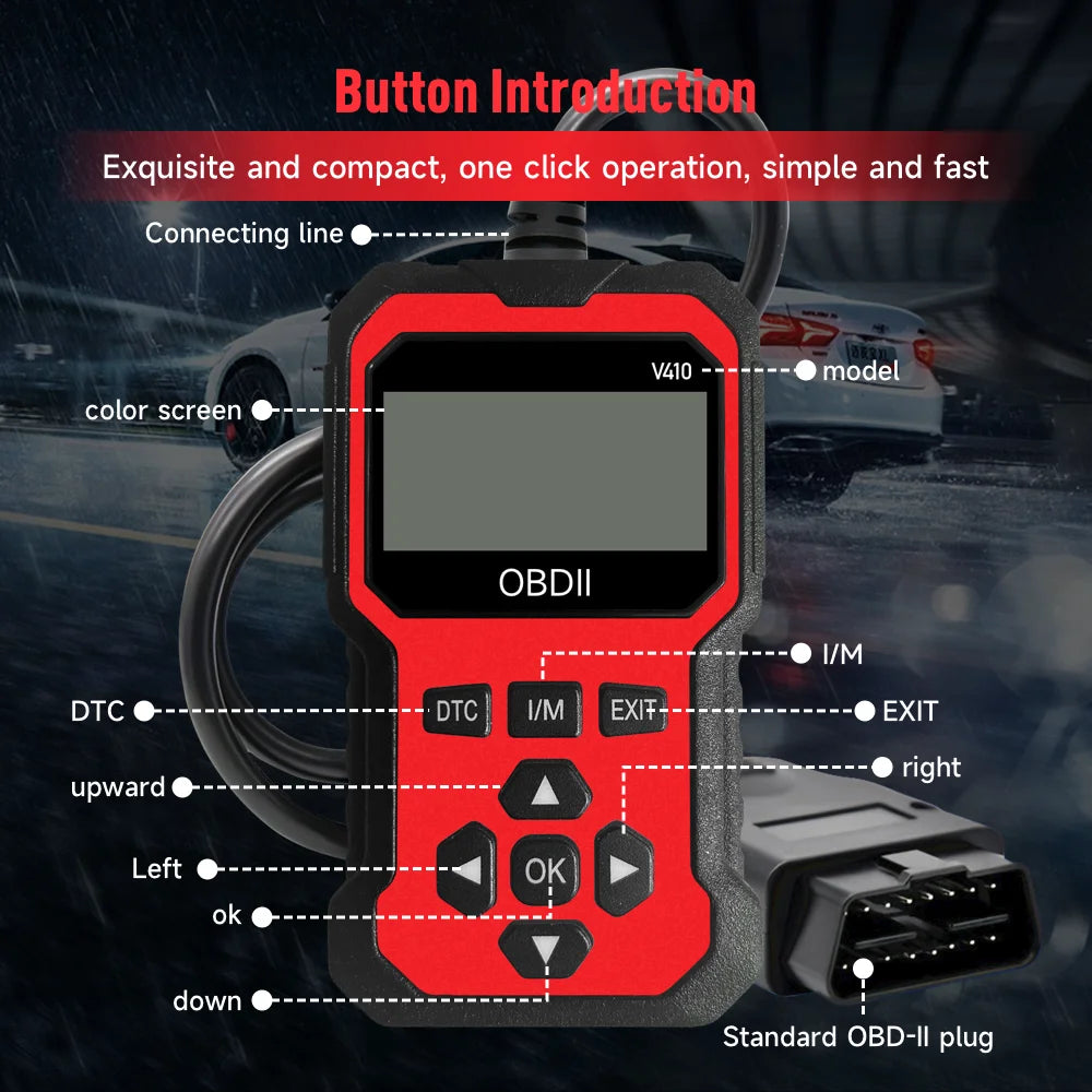 Universal OBD-II Engine Diagnostic Scanner – Read & Clear Codes