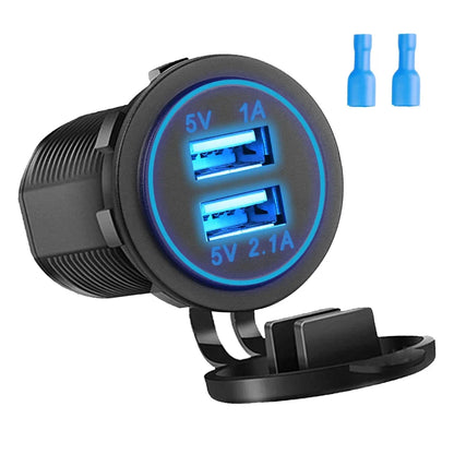 Waterproof USB Type-C Motorcycle Car Charger