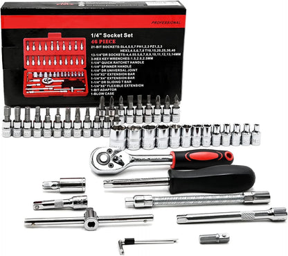 46-Piece Socket Ratchet Wrench Set