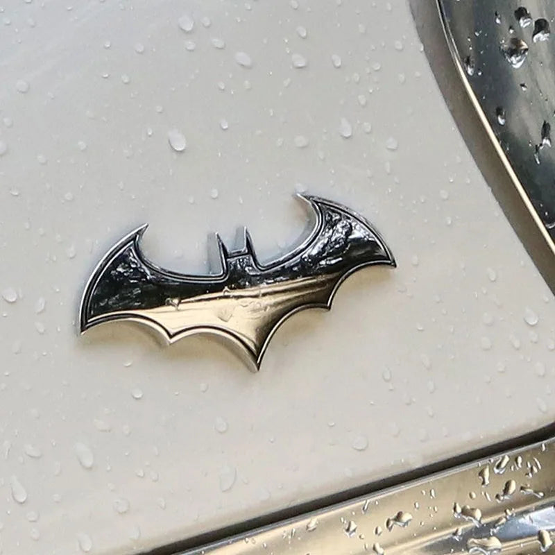 3D Bat Shape Car Emblem Sticker - Premium Metal Badge Decal