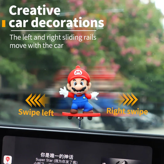 Sliding Skateboard mario Car Ornament – Dashboard Decoration
