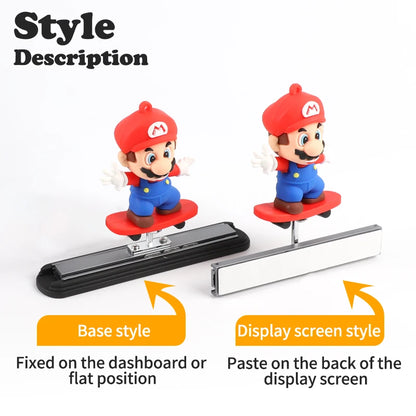 Sliding Skateboard mario Car Ornament – Dashboard Decoration