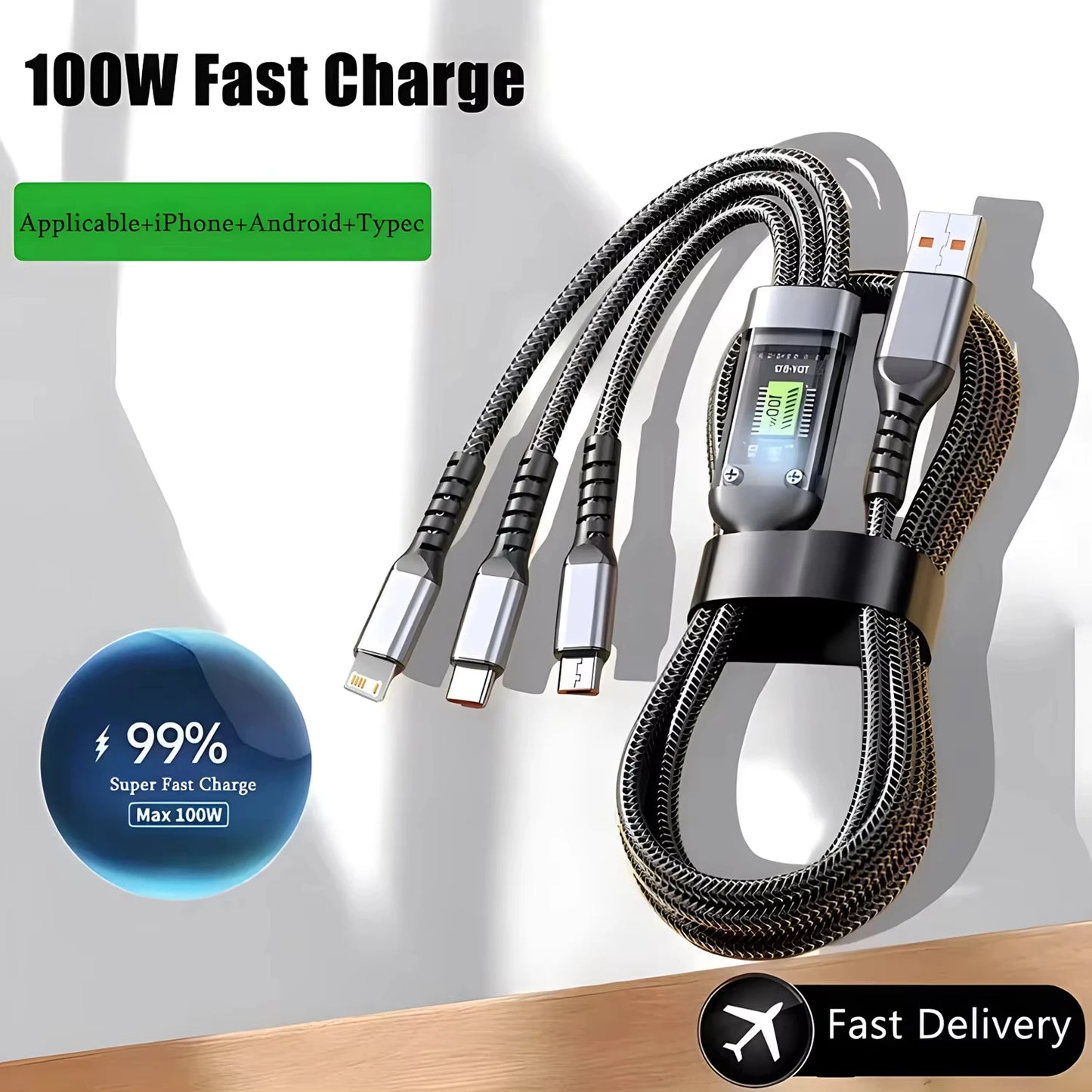 3-in-1 USB Fast Charger Cable
