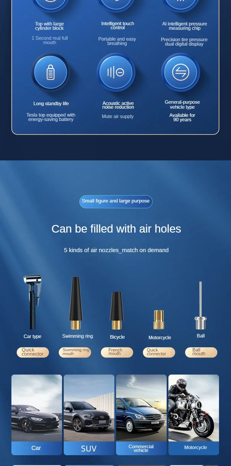 Wireless Tire Inflator 150PSI Touch Screen