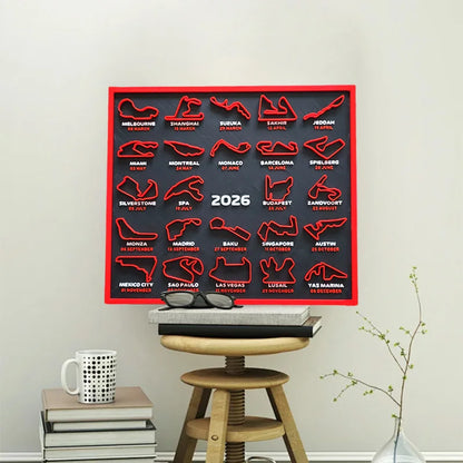 2026 F1 Racing Calendar — 3D Printed Season Map