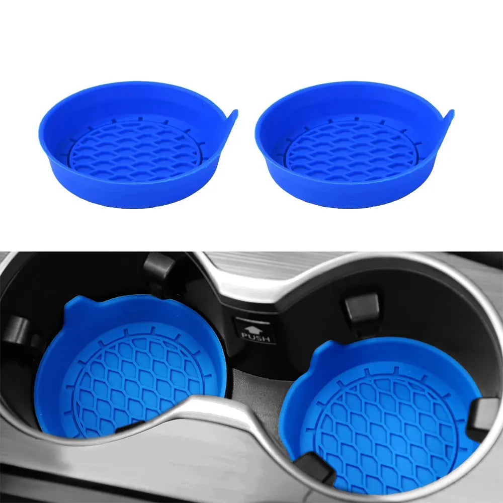 Silicone Car Cup Holder Coasters - Universal Non-Slip Insert