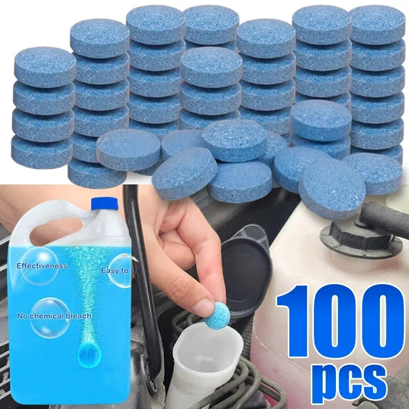 All-Season Windshield Washer Effervescent Tablets – Solid Concentrate, Shellac-Free | DriveUtility™