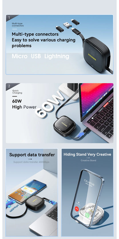 Essager USB-C Cable 60W PD with Storage Box