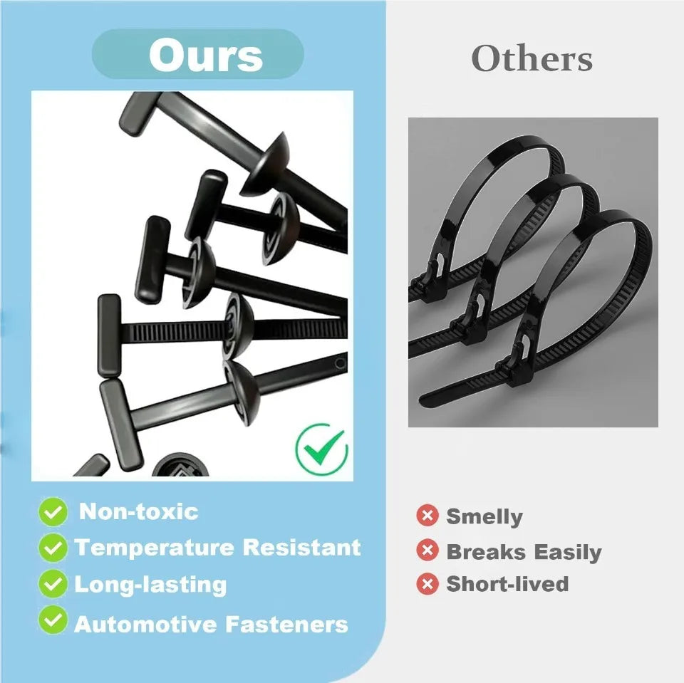 Heavy-Duty Cable Ties & Clip Set – Automotive & General Use
