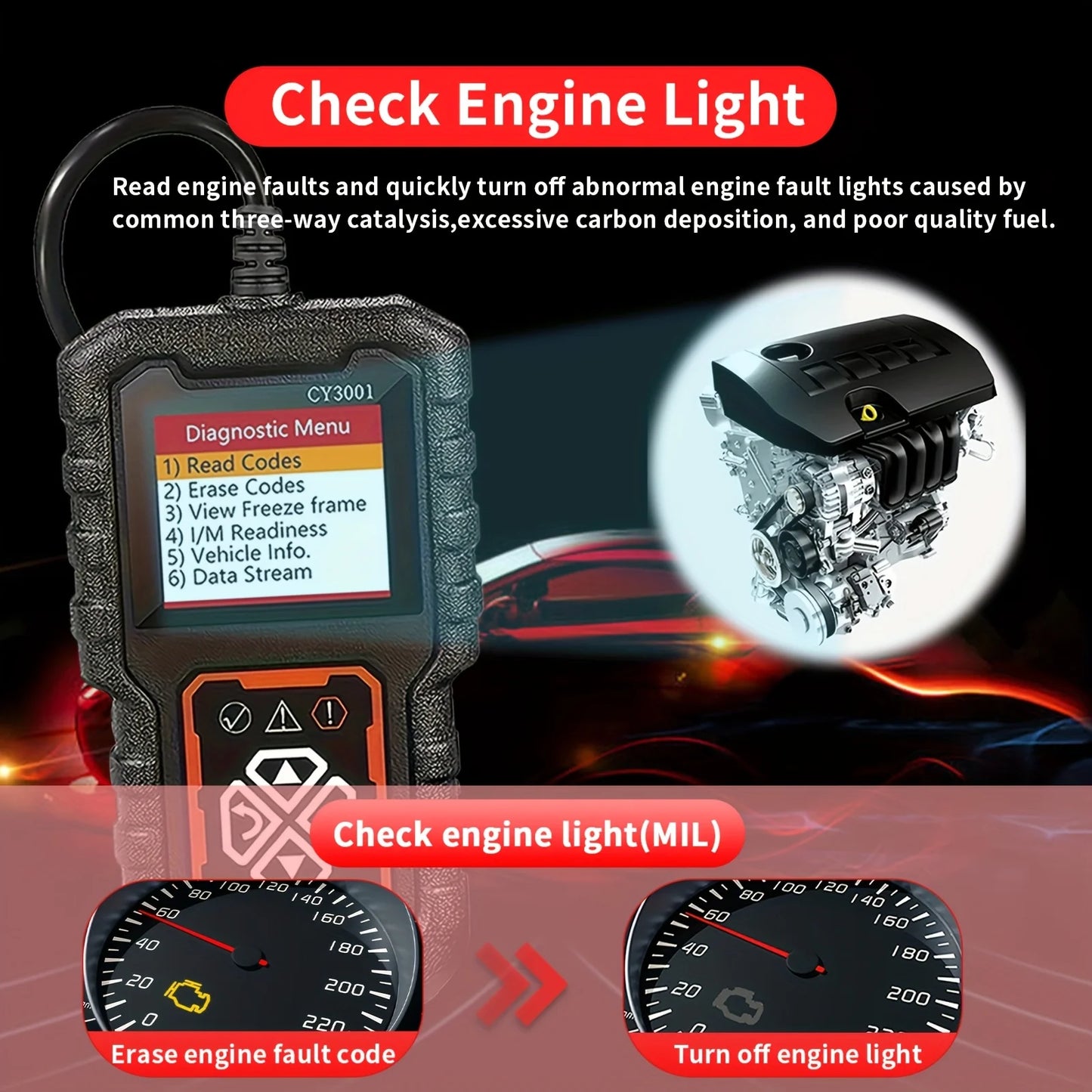 OBD2 Diagnostic Scanner Code Reader CY3001